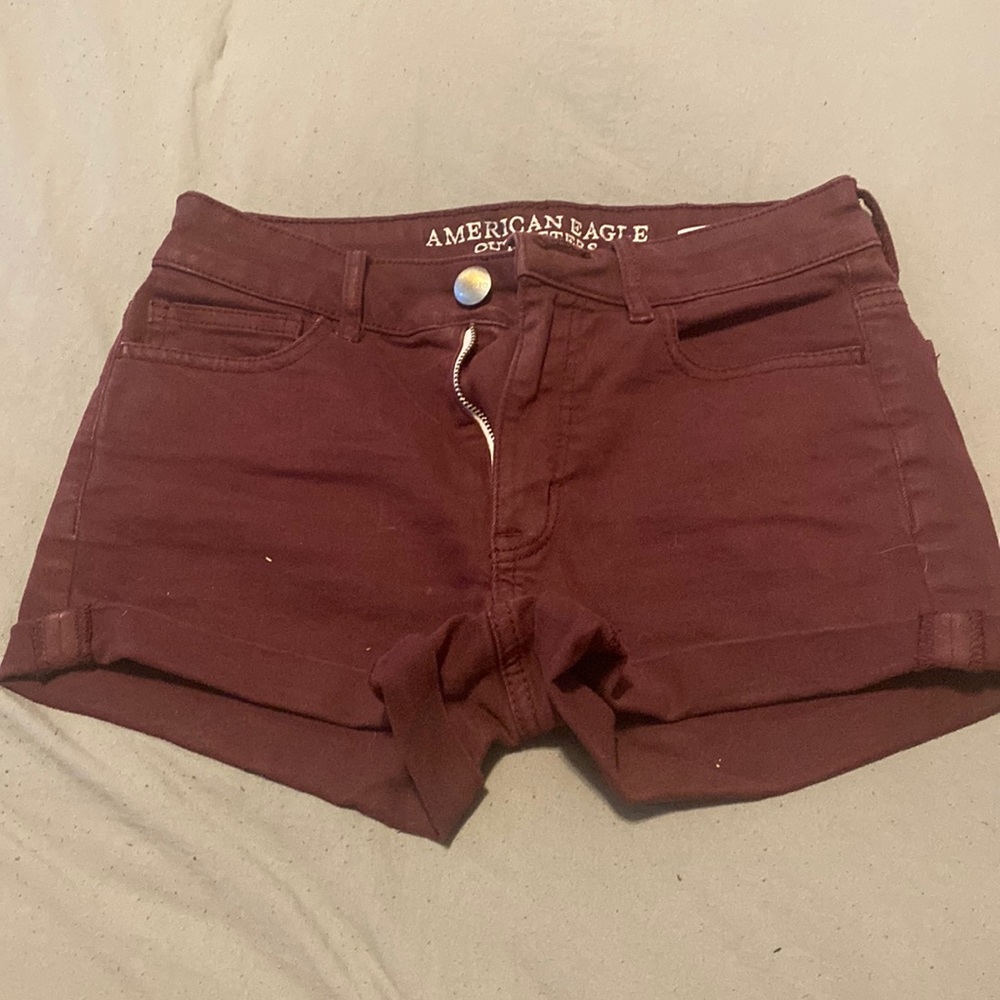 Burgundy American Eagle Outfitter jean shorts